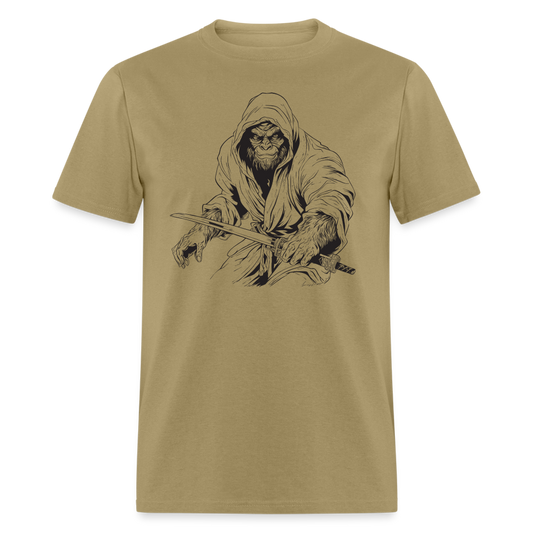 Sasquatch Swordmaster Warrior (BW) Tee - khaki