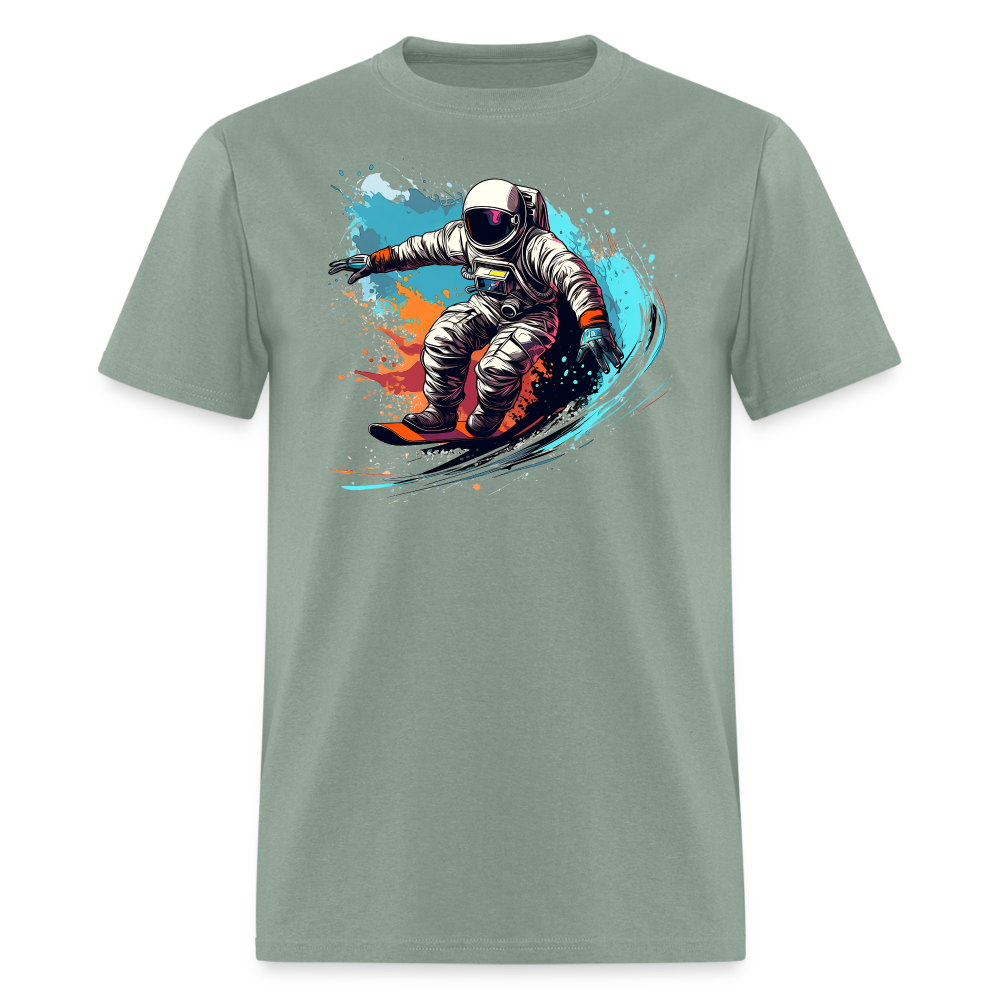 Cosmic Wave Rider Tee - sage