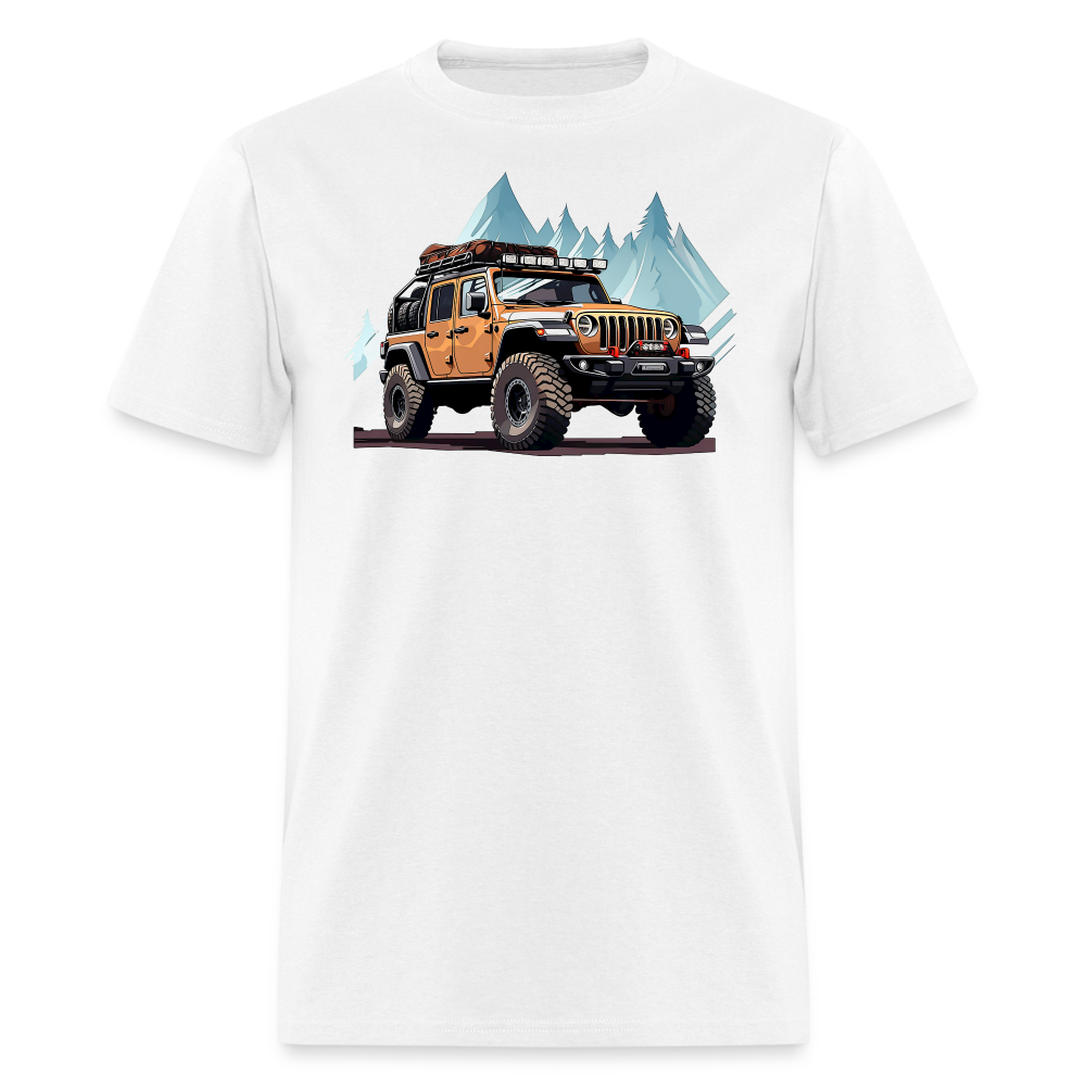 Orange Cruiser & Blue Peaks Tee - white