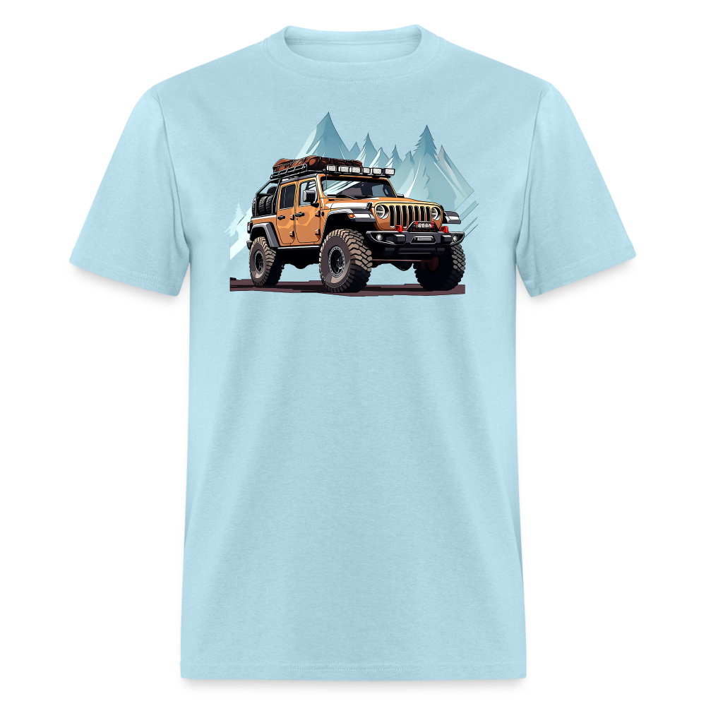 Orange Cruiser & Blue Peaks Tee - powder blue