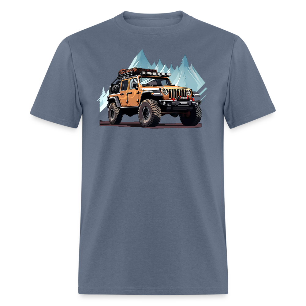 Orange Cruiser & Blue Peaks Tee - denim