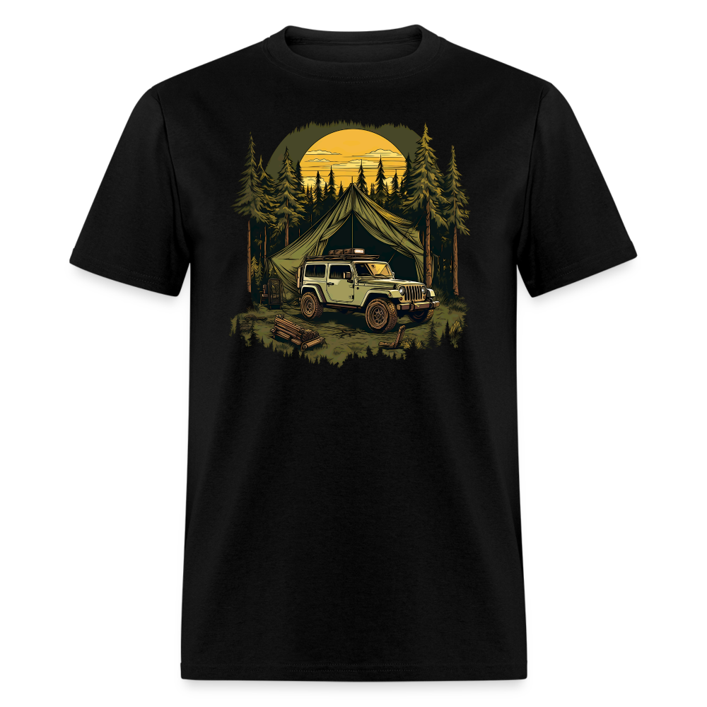 Dusk in the Pines Overland Camping Tee - black