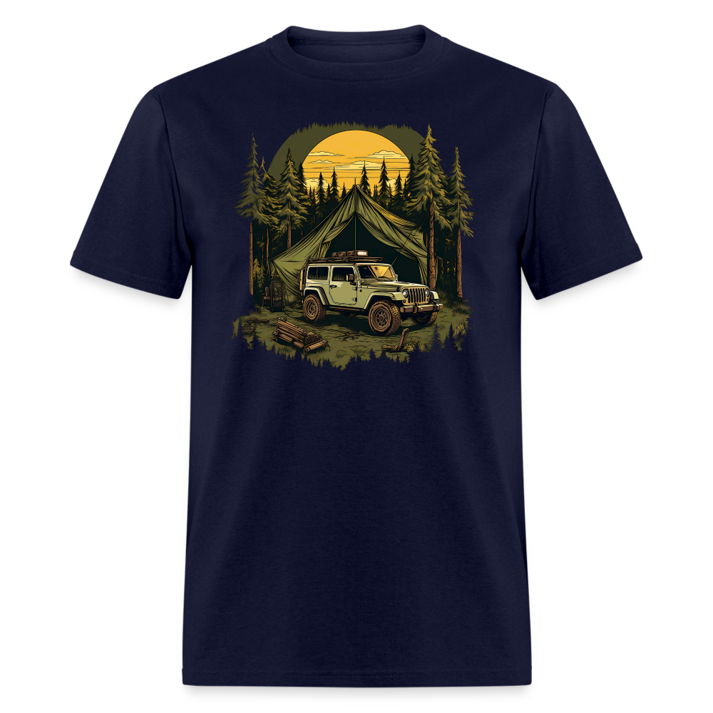 Dusk in the Pines Overland Camping Tee - navy