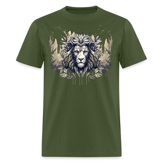 Lion's Leafy Majesty Tee - military green