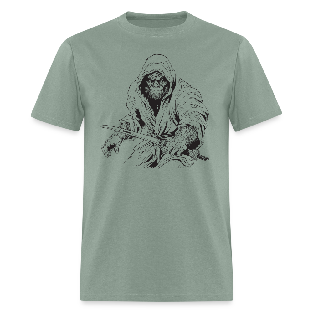 Sasquatch Swordmaster Warrior (BW) Tee - sage